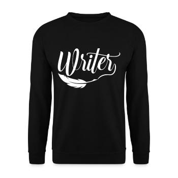 Autor Schreiber Schriftsteller Schreiben - Unisex Pullover - Schwarz - Vorne - Alina (178cm) & Michal (187cm)