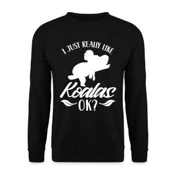 J’aime Koalas Just Very Okay? Koala Koala Ours - Sweat-shirt Unisexe - noir - Devant - Alina (178cm) & Michal (187cm)