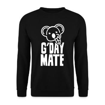 Guten Tag Kumpel Süß Koalabär Koalas Tier Koala - Unisex Pullover - Schwarz - Vorne - Alina (178cm) & Michal (187cm)