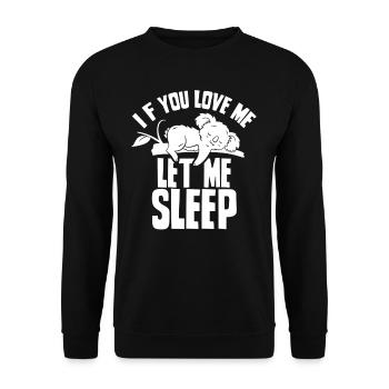 Si tu m’aimes, laisse-moi dormir animal Koala - Sweat-shirt Unisexe - noir - Devant - Alina (178cm) & Michal (187cm)