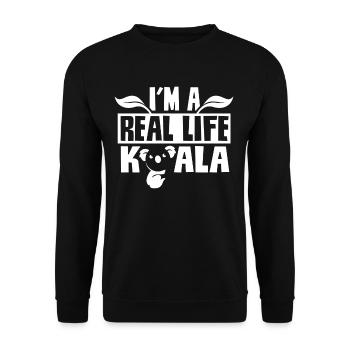 Je suis un vrai koala doux koala ours animal Koalas - Sweat-shirt Unisexe - noir - Devant - Alina (178cm) & Michal (187cm)