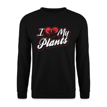 I love my plants plant garden gardener - Unisex Sweatshirt - black - Front - Alina (178cm) & Michal (187cm)