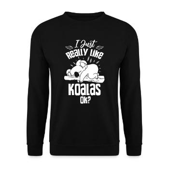 J’aime Koalas Just Very Okay? Koala Koala Ours - Sweat-shirt Unisexe - noir - Devant - Alina (178cm) & Michal (187cm)