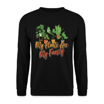 Mes plantes sont ma plante de jardin familial - Sweat-shirt Unisexe - noir - Devant - Alina (178cm) & Michal (187cm)