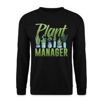 Responsable des plantes Jardinier Jardinier VégétalNage - Sweat-shirt Unisexe - noir - Devant - Alina (178cm) & Michal (187cm)