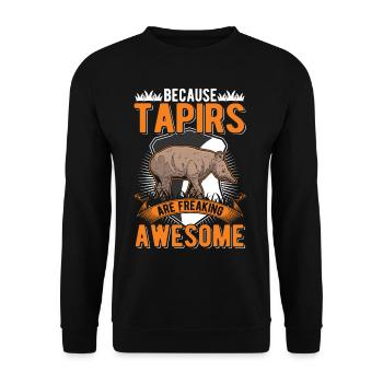 Because Tapirs are freaking awesome - Unisex Pullover - Schwarz - Vorne - Alina (178cm) & Michal (187cm)