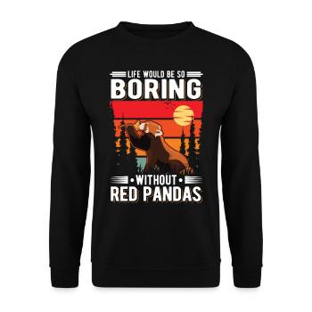 Panda Rouge Cadeau Panda Rouge - Sweat-shirt Unisexe - noir - Devant - Alina (178cm) & Michal (187cm)