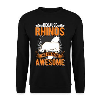 Because Rhinos are freaking awesome Nashorn - Unisex Pullover - Schwarz - Vorne - Alina (178cm) & Michal (187cm)
