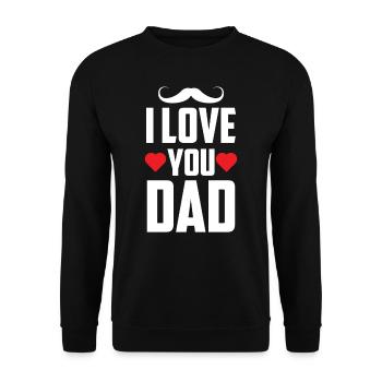 Ich Liebe Dich Papa Papi Sprüche Vater Tag Vater - Unisex Pullover - Schwarz - Vorne - Alina (178cm) & Michal (187cm)