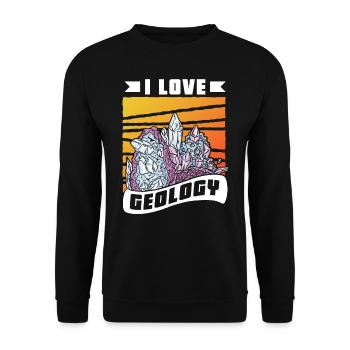 I love geology geology student geologist profession - Unisex Sweatshirt - black - Front - Alina (178cm) & Michal (187cm)