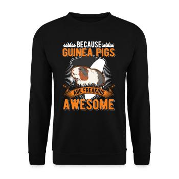 Cochon d’Inde Cadeau Cochon d’Inde - Sweat-shirt Unisexe - noir - Devant - Alina (178cm) & Michal (187cm)