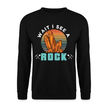 Waiting I See A Stone Geologist Geology Profession - Unisex Sweatshirt - black - Front - Alina (178cm) & Michal (187cm)
