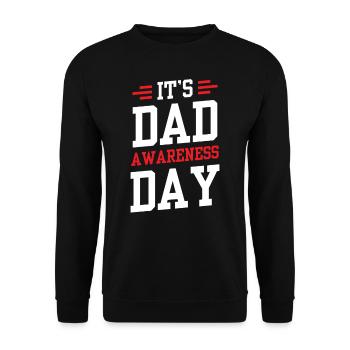 Aujourd’hui, c’est la fête des pères La journée de sensibilisation papa papa père - Sweat-shirt Unisexe - noir - Devant - Alina (178cm) & Michal (187cm)
