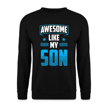 Fantastisch Wie Mein Sohn Sprüche Papi Papa Vater - Unisex Pullover - Schwarz - Vorne - Alina (178cm) & Michal (187cm)