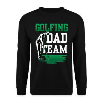 Golfing Papa Team Golfer Daddy Father Day Father - Unisex Sweatshirt - black - Front - Alina (178cm) & Michal (187cm)