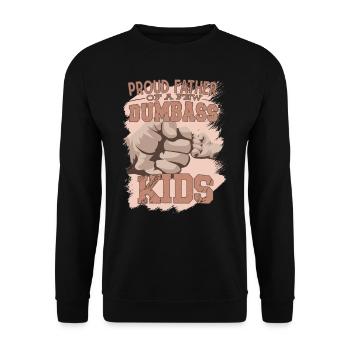 Proud father of a few stupid children Dad - Unisex Sweatshirt - black - Front - Alina (178cm) & Michal (187cm)