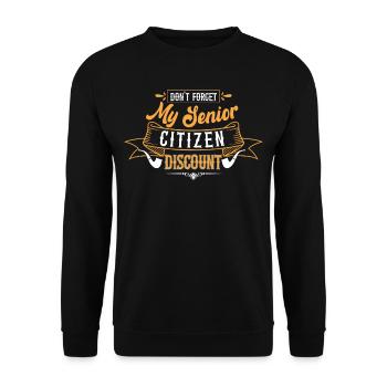 Vergesse Nicht Meine Seniorenermäßigung Papi Papa - Unisex Pullover - Schwarz - Vorne - Alina (178cm) & Michal (187cm)