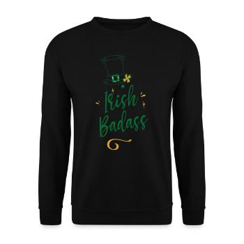 Irlandais Badass Gaélique Irlande Irlandais Irlandais - Sweat-shirt Unisexe - noir - Devant - Alina (178cm) & Michal (187cm)
