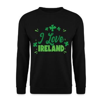 I love Ireland Irish St. Patrick's Day Irish - Unisex Sweatshirt - black - Front - Alina (178cm) & Michal (187cm)