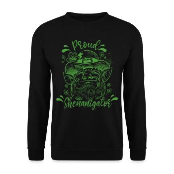 Der Stolze Shenanigator Irland Gälisch Ire Irisch - Unisex Pullover - Schwarz - Vorne - Alina (178cm) & Michal (187cm)