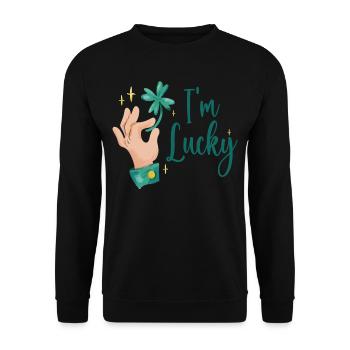 I'm lucky Irish Irish Ireland - Unisex Sweatshirt - black - Front - Alina (178cm) & Michal (187cm)