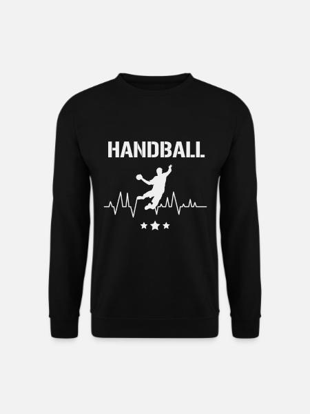Handball EKG Herzschlag Puls Sprungwurf - Unisex Pullover - Schwarz