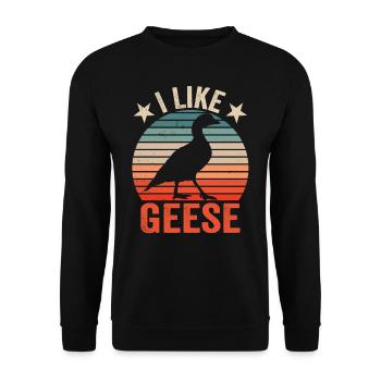 I like goose goose owner animal pet - Unisex Sweatshirt - black - Front - Alina (178cm) & Michal (187cm)