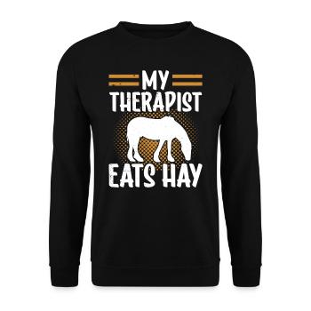 Mon thérapeute mange du foin à cheval - Sweat-shirt Unisexe - noir - Devant - Alina (178cm) & Michal (187cm)
