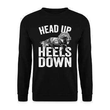 Head High Heels Down Rider Riding Horse - Unisex Sweatshirt - black - Front - Alina (178cm) & Michal (187cm)