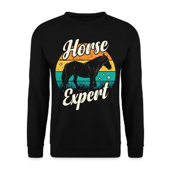 Horse Expert Horse Riding Stable Riding Rider - Unisex Sweatshirt - black - Front - Alina (178cm) & Michal (187cm)