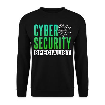 Cybersecurity Spezialist Hack Hacker IT Sicherheit - Unisex Pullover - Schwarz - Vorne - Alina (178cm) & Michal (187cm)