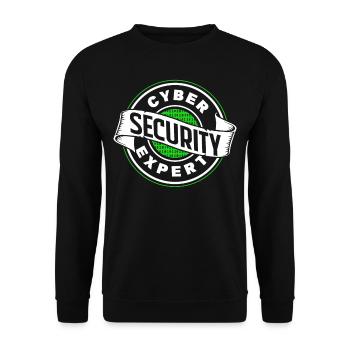 Cybersecurity Experte Hacker IT Sicherheit Hack - Unisex Pullover - Schwarz - Vorne - Alina (178cm) & Michal (187cm)