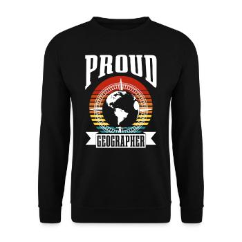 Proud Geographer Geographer Profession Geography - Unisex Sweatshirt - black - Front - Alina (178cm) & Michal (187cm)