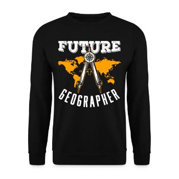 Future Geography Student Geography - Unisex Sweatshirt - black - Front - Alina (178cm) & Michal (187cm)