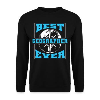 Bester Geograph Aller Zeiten Geographie Beruf - Unisex Pullover - Schwarz - Vorne - Alina (178cm) & Michal (187cm)