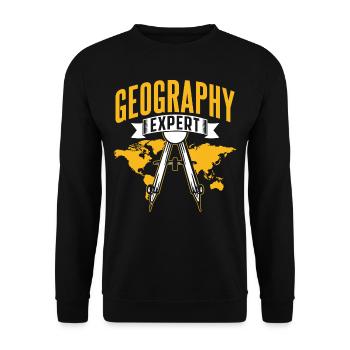Geography Expert Geography Student Geographer - Unisex Sweatshirt - black - Front - Alina (178cm) & Michal (187cm)