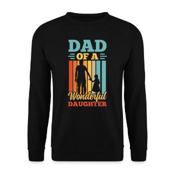 Père d’une merveilleuse fille Proverbes Papa Papi - Sweat-shirt Unisexe - noir - Devant - Alina (178cm) & Michal (187cm)