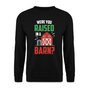 Did you grow up in a barn? Daddy Papa - Unisex Sweatshirt - black - Front - Alina (178cm) & Michal (187cm)