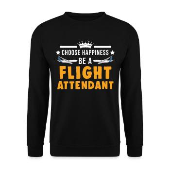 Flight Attendant Gift Flight Attendant - Unisex Sweatshirt - black - Front - Alina (178cm) & Michal (187cm)