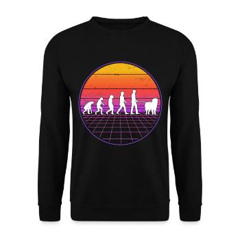Leonberger Evolution Vaporwave - Unisex Sweatshirt - black - Front - Alina (178cm) & Michal (187cm)