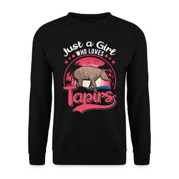 Just a Girl Who loves Tapirs - Unisex Sweatshirt - black - Front - Alina (178cm) & Michal (187cm)