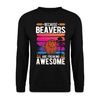 Parce que les castors flippent génial Biber - Sweat-shirt Unisexe - noir - Devant - Alina (178cm) & Michal (187cm)