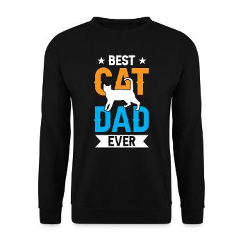 The Best Cat Dad Ever Cat Father - Unisex Sweatshirt - black - Front - Alina (178cm) & Michal (187cm)