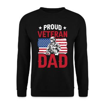 Proud Veteran Dad Father Father Day Daddy Sayings - Unisex Sweatshirt - black - Front - Alina (178cm) & Michal (187cm)