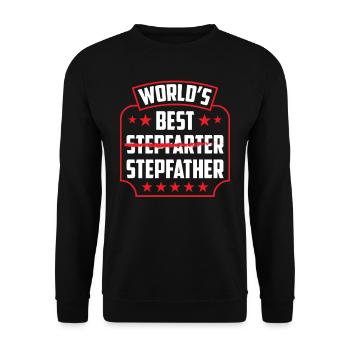 Der Beste Stiefvater Der Welt Stepdad Stiefpapa - Unisex Pullover - Schwarz - Vorne - Alina (178cm) & Michal (187cm)
