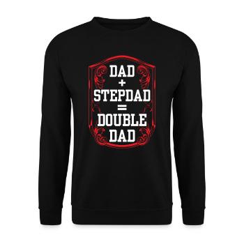 Papa Plus Stepfather Equal Double Papa Stepdad - Unisex Sweatshirt - black - Front - Alina (178cm) & Michal (187cm)