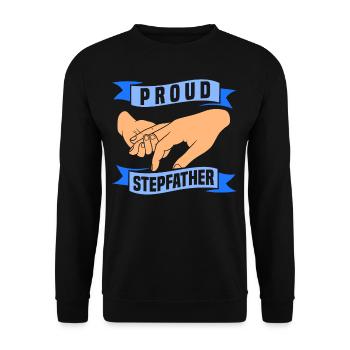 Stolzer Stiefvater Stepdad Stiefpapa Vatertag - Unisex Pullover - Schwarz - Vorne - Alina (178cm) & Michal (187cm)