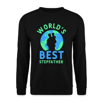 Der Beste Stiefvater Der Welt Stepdad Stiefpapa - Unisex Pullover - Schwarz - Vorne - Alina (178cm) & Michal (187cm)