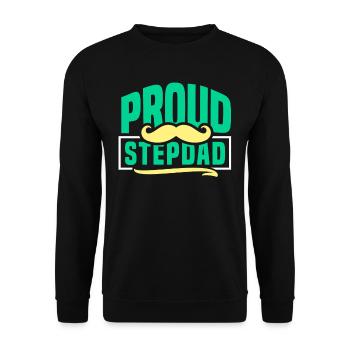 Stolzer Stiefvater Stepdad Stiefpapa Vatertag - Unisex Pullover - Schwarz - Vorne - Alina (178cm) & Michal (187cm)