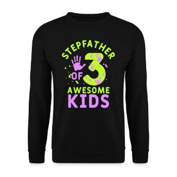 Beau-père de 3 enfants fantastiques Stepdad - Sweat-shirt Unisexe - noir - Devant - Alina (178cm) & Michal (187cm)